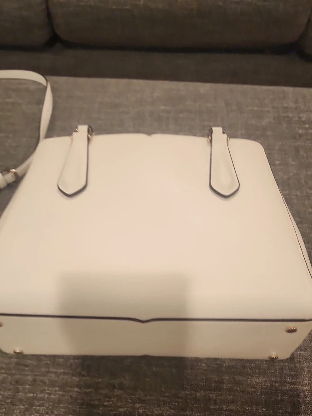 kate spade White Leather Structured Top-Handle Satchel